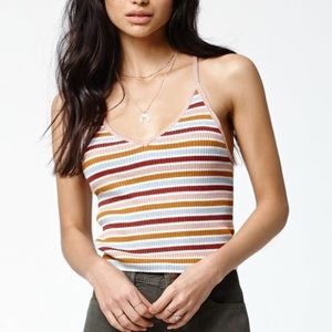 5/$25 Kendall + Kylie Striped Ribbed V-Neck Tank